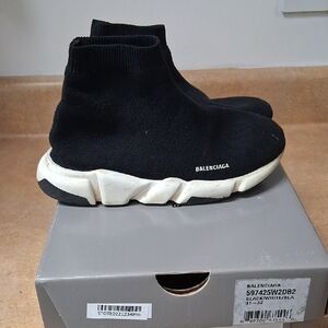 Balenciaga Kids Black and White Sock Sneakers